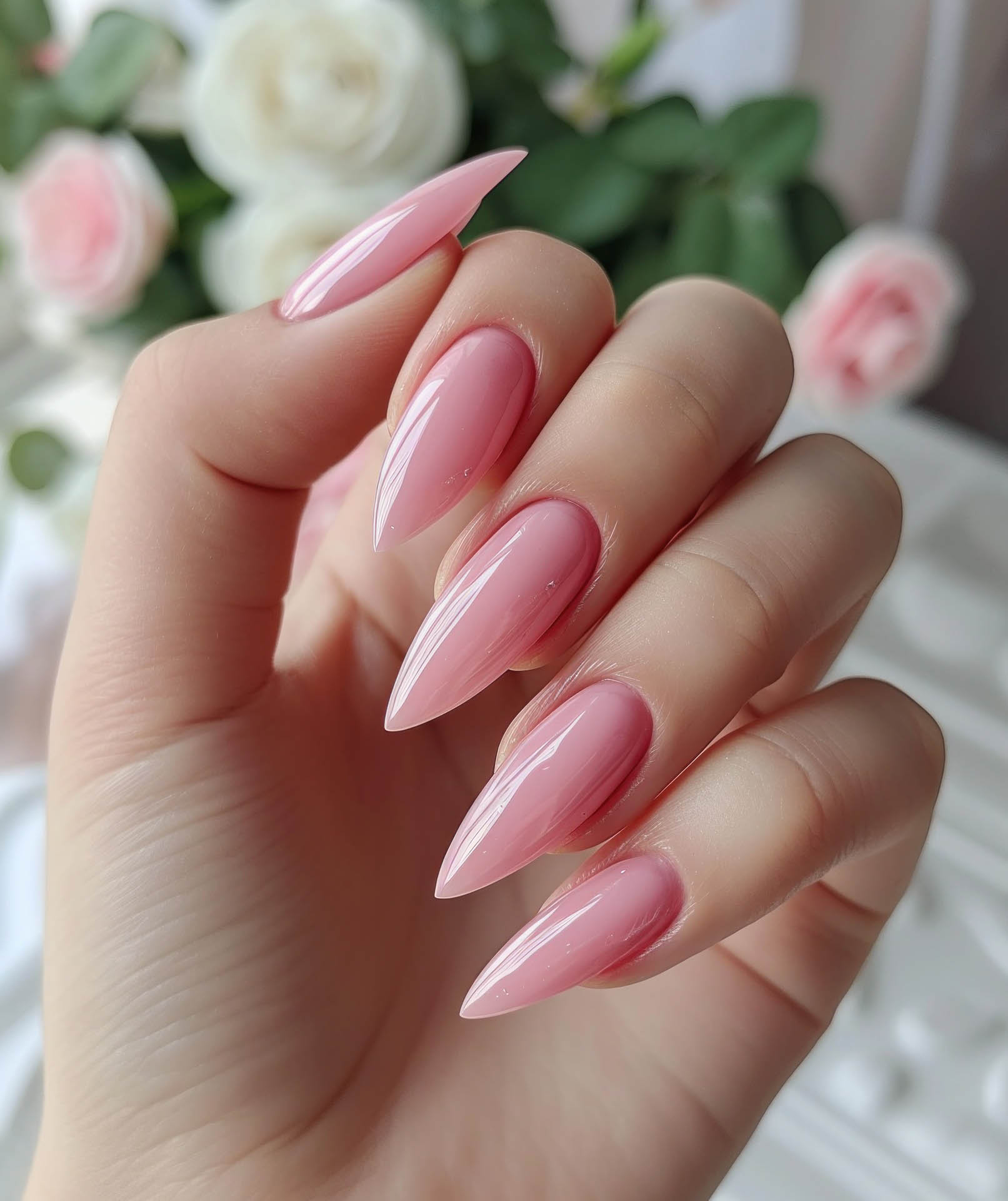 1920 ai generated woman s hand holding pink nails 1